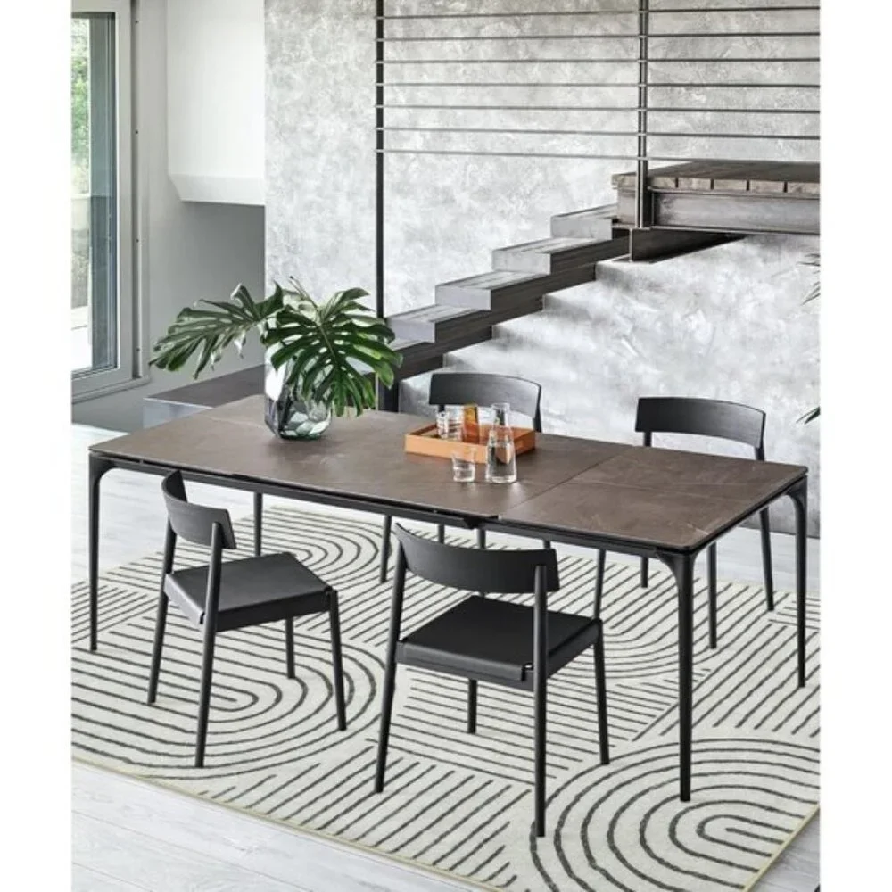New 5x7 Black & White Abstract Rug, Washable Non-Slip Modern Carpet for Home